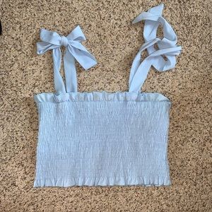 Blue cropped tank top